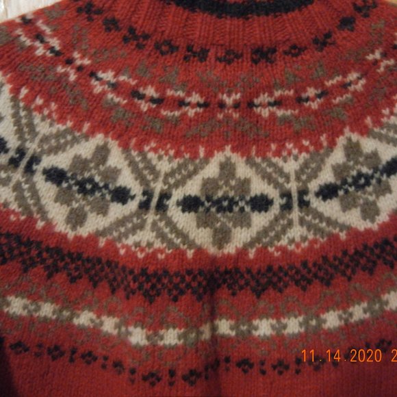 Vintage Fair Isle Ski Casual Work Sweater sz L (wsw27) - Picture 9 of 11